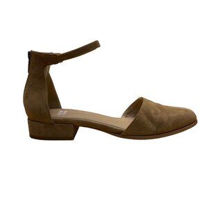 Eileen Fisher Women's Brown Suede Ankle Strap DOrsay Low Block Sandals Size 9